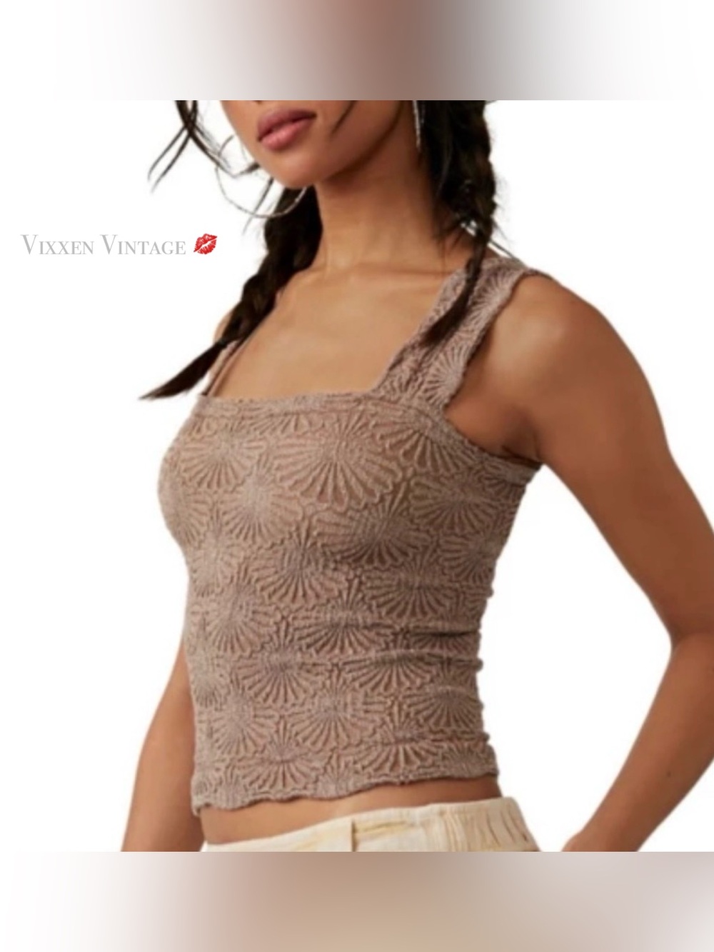 INTIMATELY BY FREE PEOPLE 'LOVE LETTER FLORAL KNIT CAMI' IN STRAWBERRY ROAN